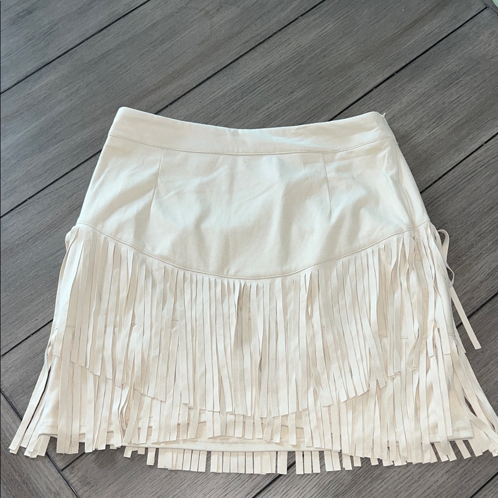 Sincerely Jules Faux Suede Fringe Skirt - Size M